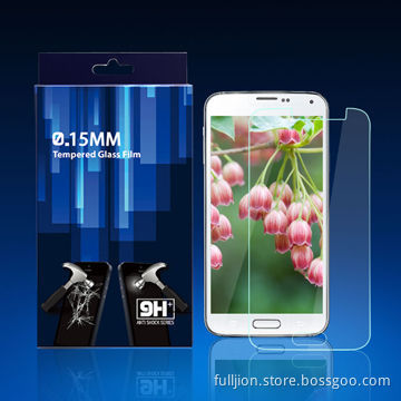 0.1mm Tempered glass screen protector for Samsung S5, with high-transparency, easy to install